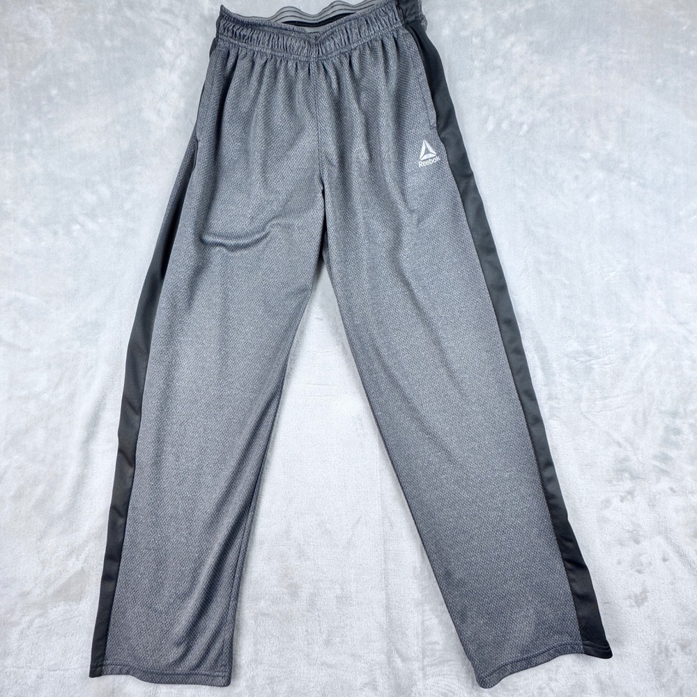 Reebok Mens Gray‎ Track Drawstring Athletic Training Workout Joggers Size Medium